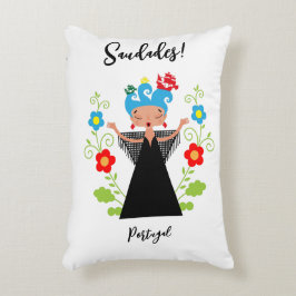 Fadokvinnans sångare med portugisiska fraktaser prydnadskudde