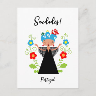 Fadokvinnans sångare med portugisiska fraktaser vykort