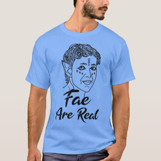 Fae är äkta Coola Male Fairy Ansikte Original Myst T Shirt