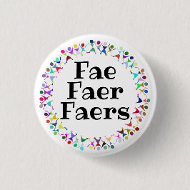 Fae Faer Faers Pronomen i Människoformer Cirkel Knapp