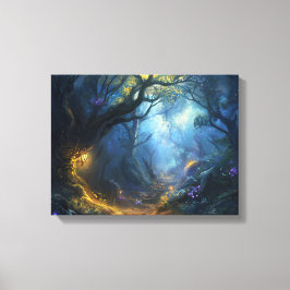 Fae Fantasy Forest Night Scene Canvastryck