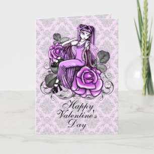 Fae för rosa valentines day "för frändskap" rosa helgkort