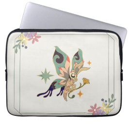 Faecore Graphic Art, Beige Fairy Butterfly Laptop Fodral