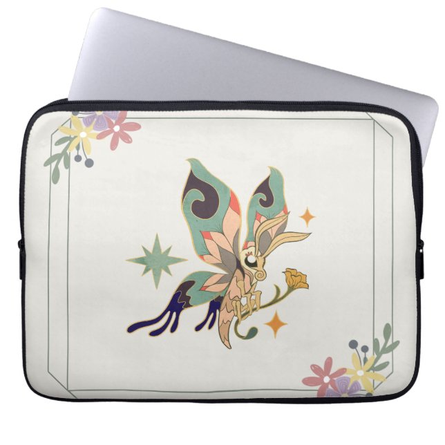 Faecore Graphic Art, Beige Fairy Butterfly Laptop Fodral (Framsidan)