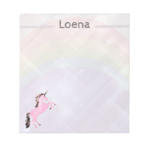 Faetastic Unicorn rosa personalize anteckningsbloc Anteckningsblock