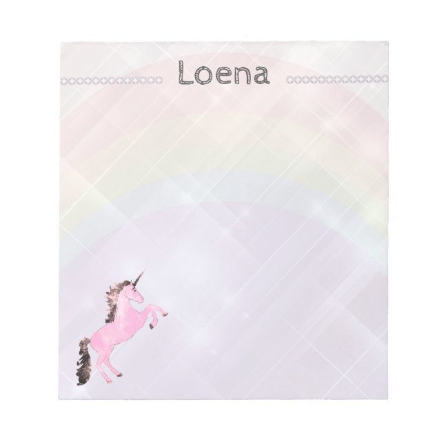 Faetastic Unicorn rosa personalize anteckningsbloc Anteckningsblock (Framsida)