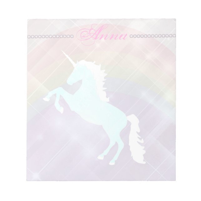 Faetastic Unicorn rosa personalize Anteckningsblock (Framsida)
