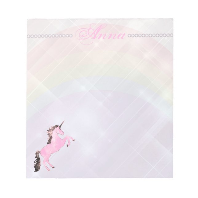 Faetastic Unicorn rosa personalize Anteckningsblock (Framsida)