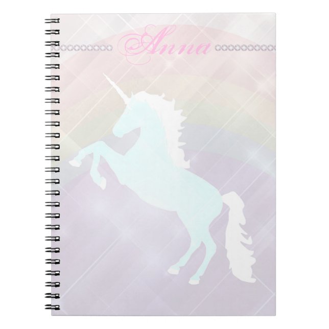 Faetastic Unicorn rosa personalize Anteckningsbok (Framsidan)