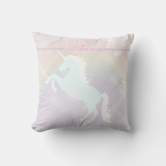 Faetastic Unicorn rosa personalize Kudde (Framsida)