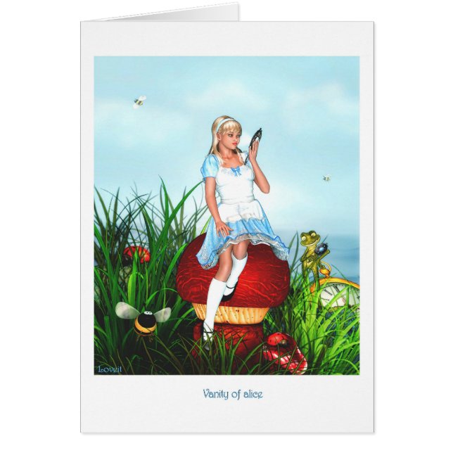 Fåfänga av alice hälsningskort (Framsidan)