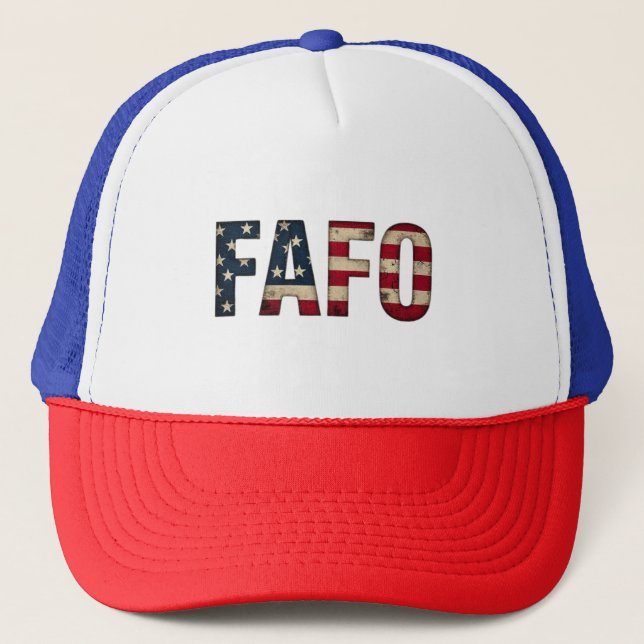 FAFO Distress USA flagga politiska Påstående Keps (Framsida)