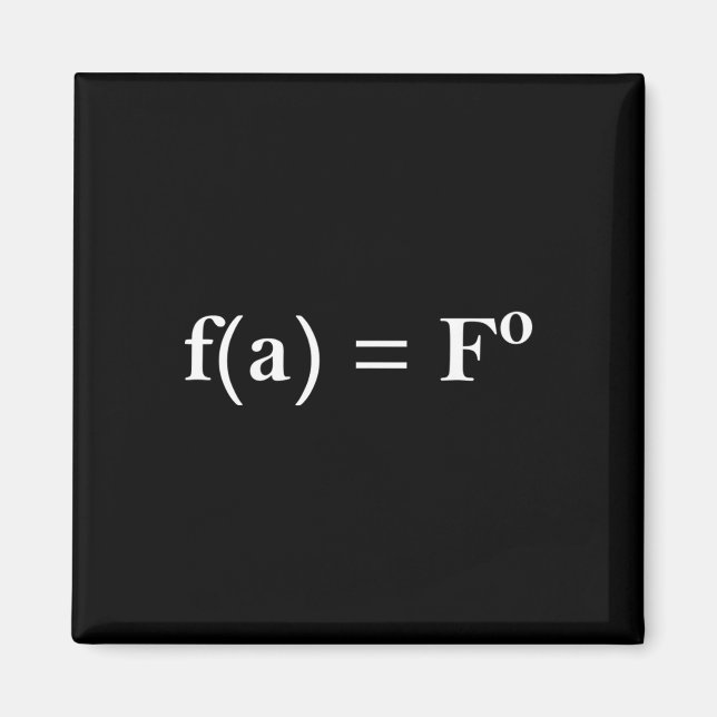 Fafo-matekvation Roligt Nyhets Math Lärare nörd Magnet (Framsidan)