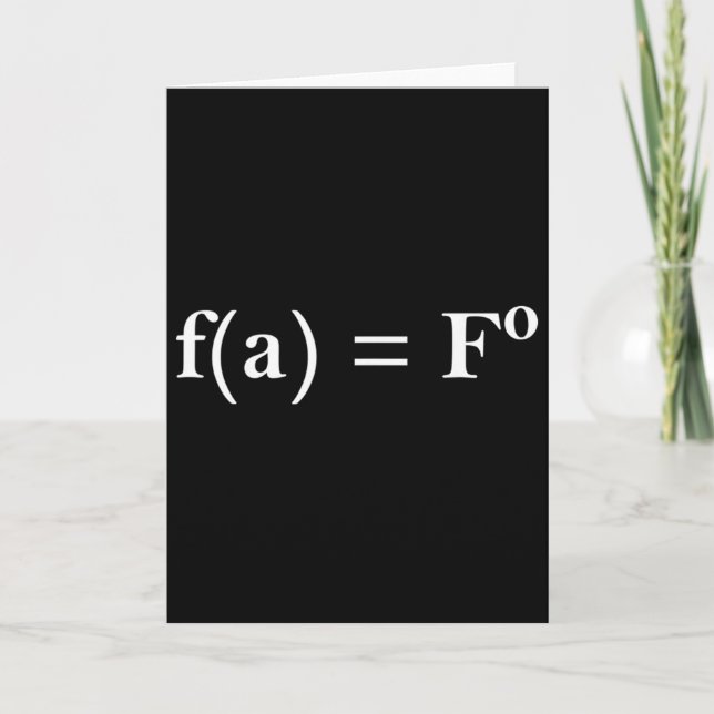Fafo Math Equation Funny Novelty Math Teacher Nerd Kort (Framsida)
