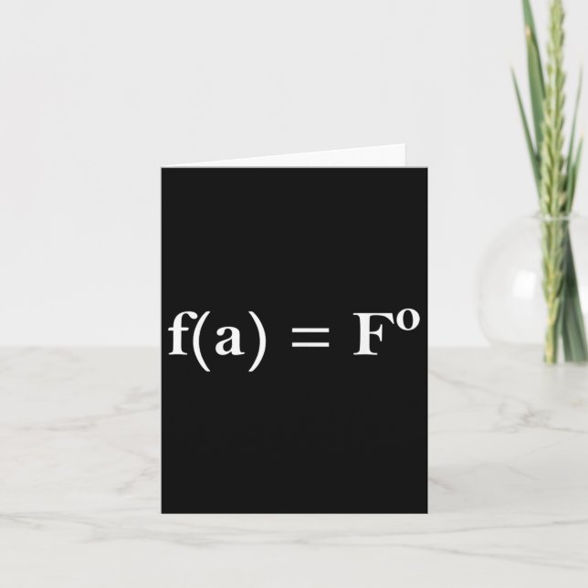 Fafo Math Equation Funny Novelty Math Teacher Nerd Kort (Framsida)