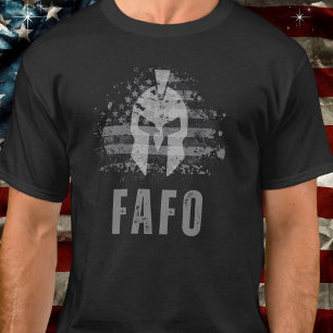 FAFO Spartansk hjälm amerikansk flagga patriotisk T Shirt