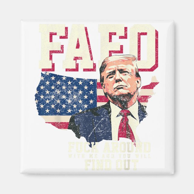 Fafo Trump USA American Karta Flagga Magnet (Framsidan)