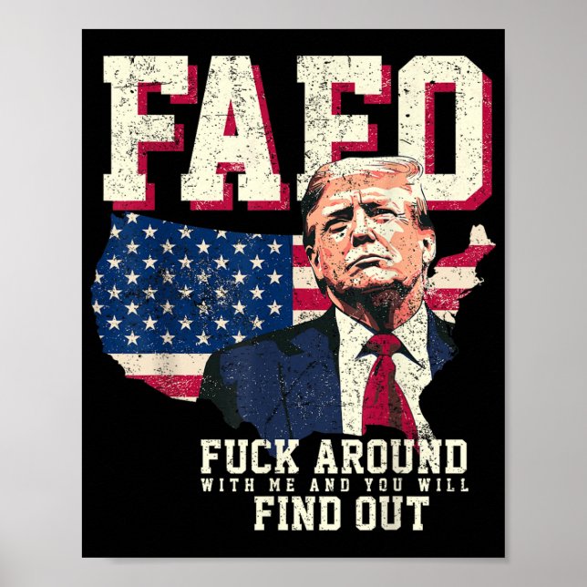 Fafo Trump USA American Karta Flagga Poster (Framsidan)