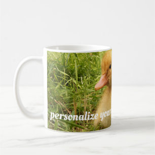 Fågel, anka, ankling, gult, natur, söt, baby. kaffemugg