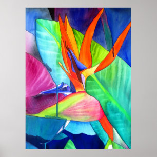 Fågel av konst för blomma för poster
