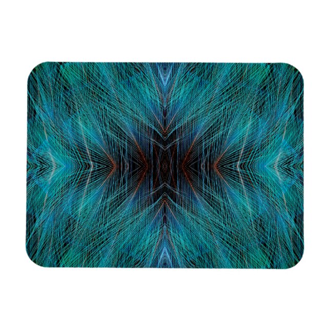 Fågel Av Paradis Fraktal Fjäderdesign Magnet (Horisontell)