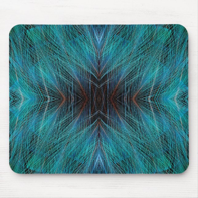 Fågel Av Paradis Fraktal Fjäderdesign Musmatta (Framsidan)