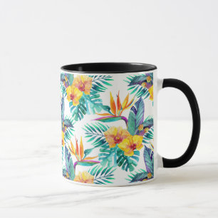 Fågel av paradiset & Orchidmönster Mugg