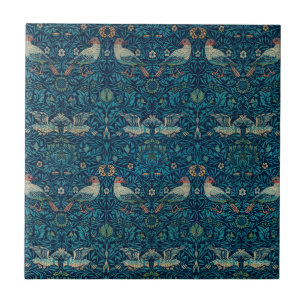 Fågel av William Morris, Vintage trädgårdstextilko Kakelplatta
