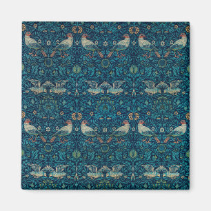 Fågel av William Morris, Vintage trädgårdstextilko Magnet