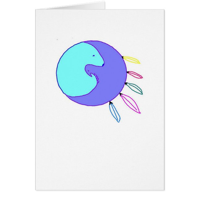 fågel-björn mandellakort hälsningskort (Framsidan)