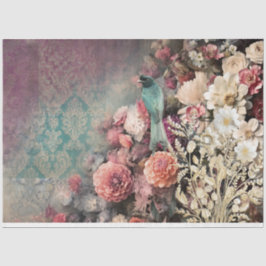 Fågel & Blommigt, demask lappverk mönster deoupage