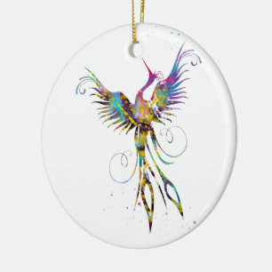 Fågel Fenix Julgransprydnad Keramik