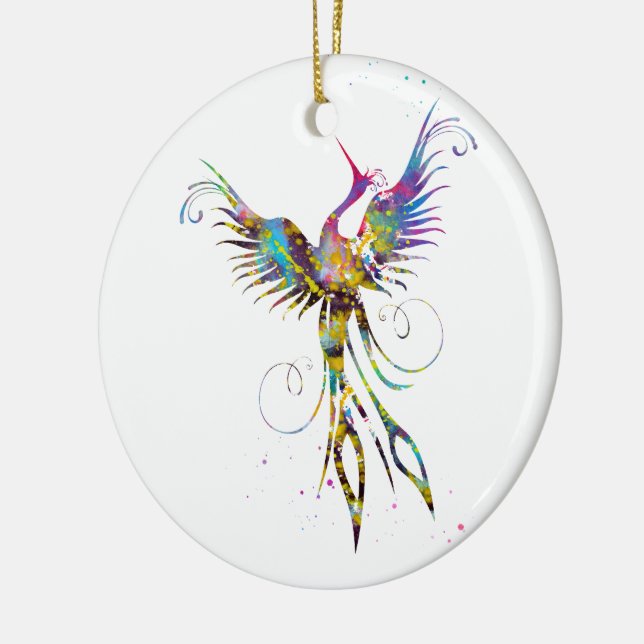 Fågel Fenix Julgransprydnad Keramik (Vänster)