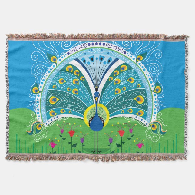 Fågel Fenix Symmetri Filt (Framsidan)