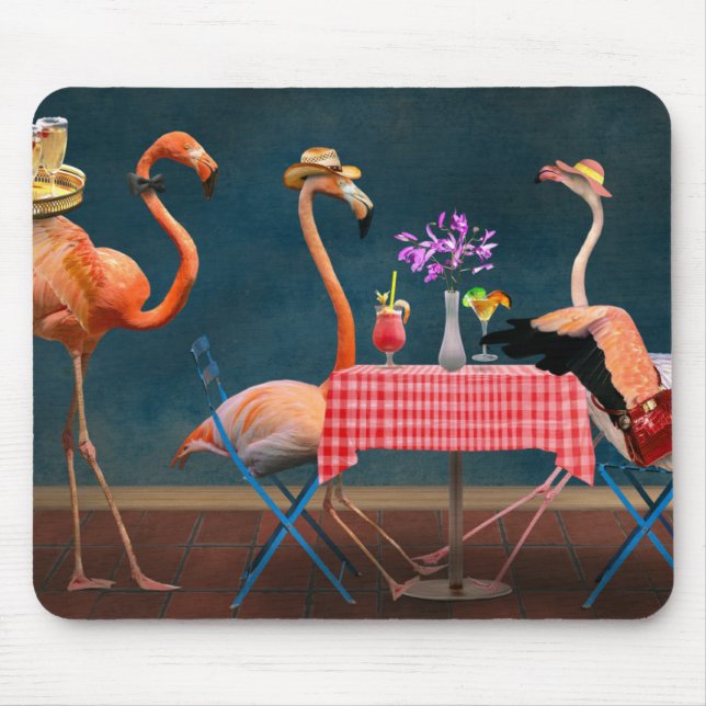 Fågel - Flamingo - Vadande bord Musmatta (Framsidan)