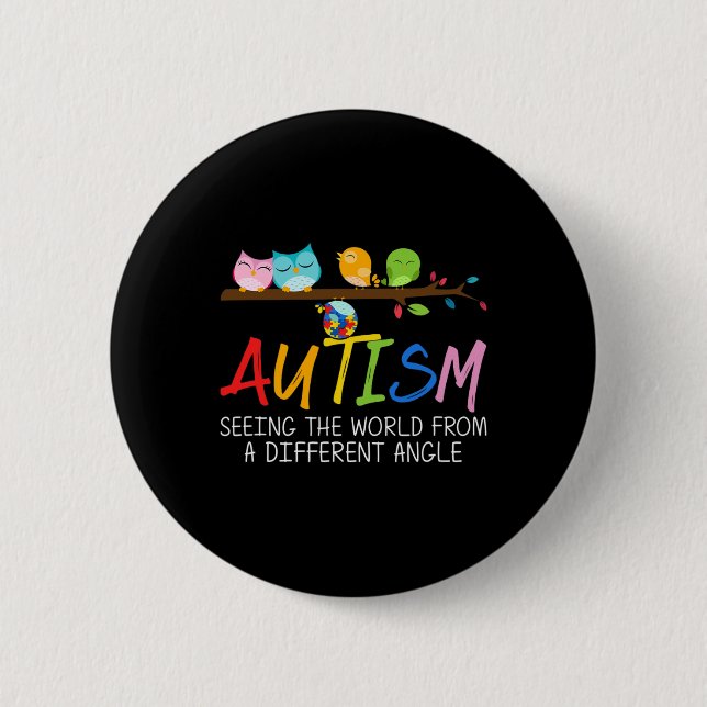 Fågel för autismmedvetenhet knapp (Framsida)