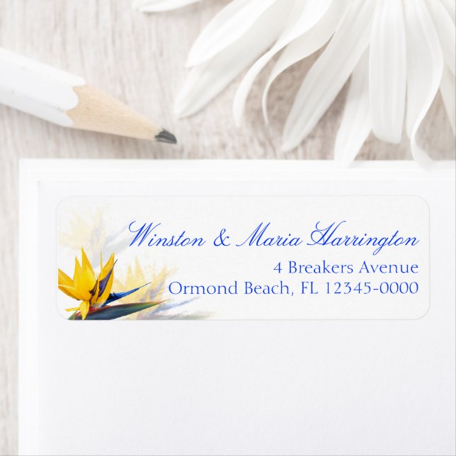 Fågel för den tropiska Smalan Paradise, adressetik Returadress Etikett (Insitu)