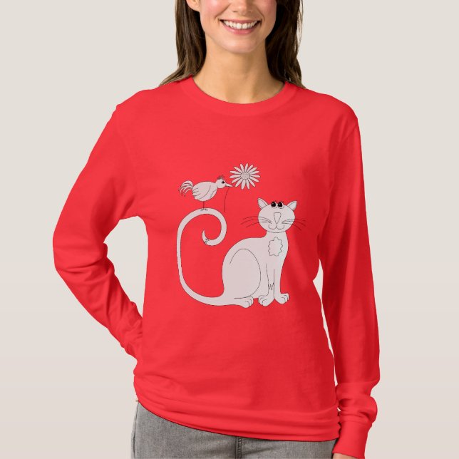 Fågel för katt n… daisyn tee shirt (Framsida)