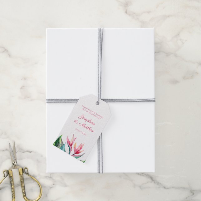 Fågel för Märkre som gynnar det tropiska bröllopet Presentetikett (Med Snöre)