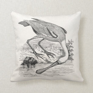 Fågel för Roseate Spoonbill för vintage - tropi Kudde