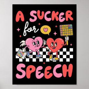 Fågel för talterapi Slp hjärta kärleksfull Valenti Poster