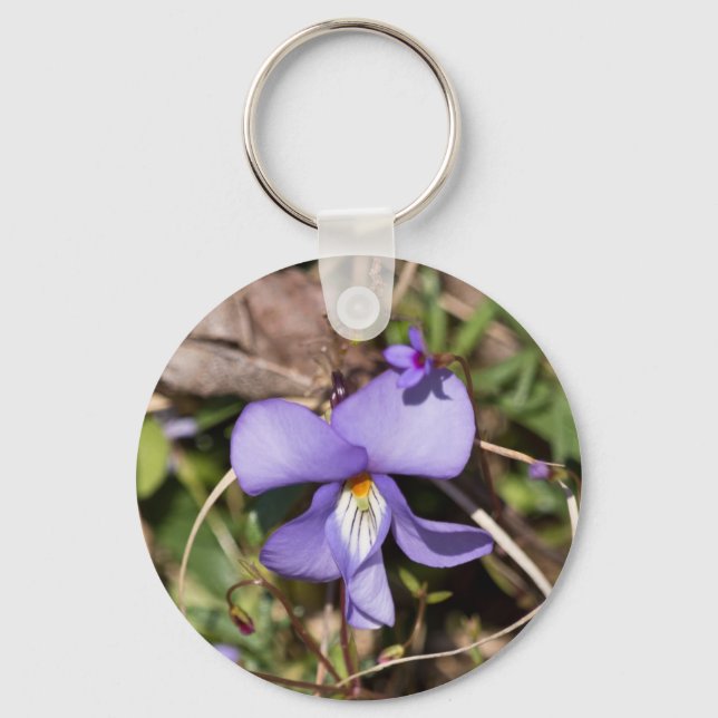 Fågel-Fot Viola med blåmunkar Nyckelring (Framsida)