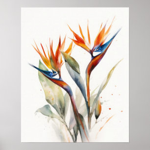 Fågel från Paradise Flowers Art Print Poster