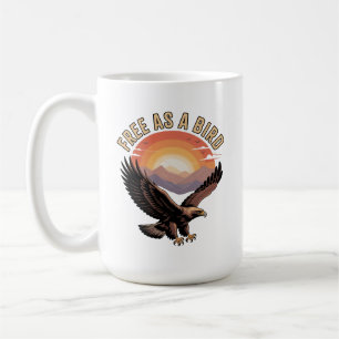 Fågel fri som en T-shirt för män för varmt väder Kaffemugg