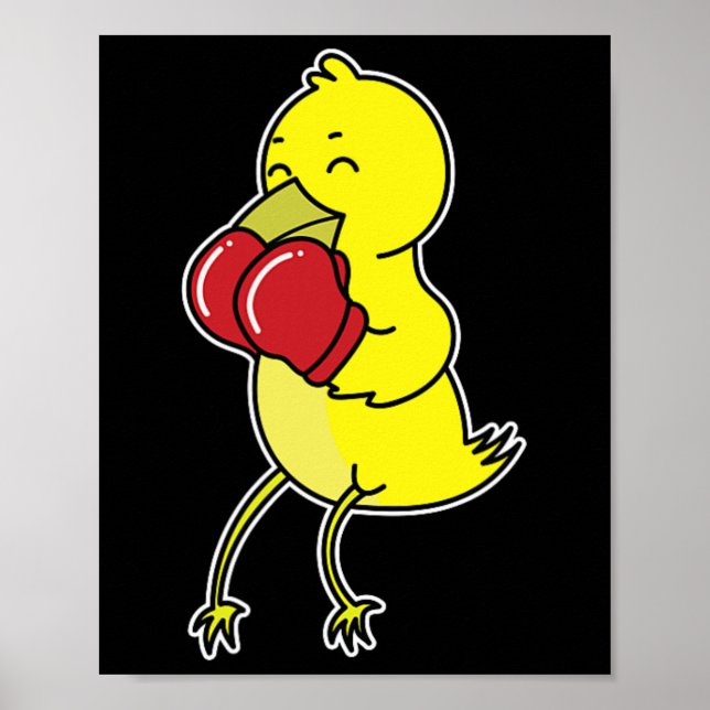 Fågel gör boxning  poster (Framsidan)