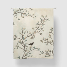 Fågel Gren Vattenfärg Beige Natur Målning