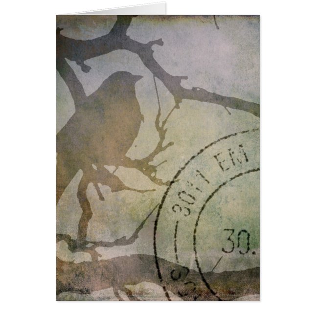 Fågel i A Gren 2 Hälsningskort (Framsidan)