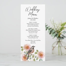 Fågel i blommor Bröllop Meny