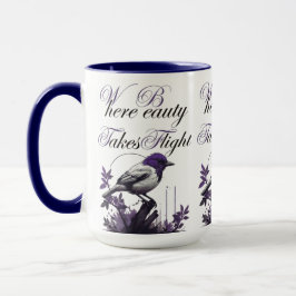 Fågel i Bloom | Lila och Grått Harmony Mugg
