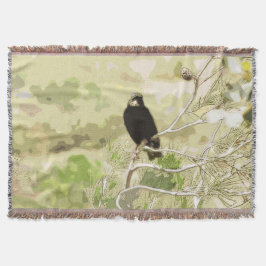 Fågel i en Träd-pipa i Gräs Filt